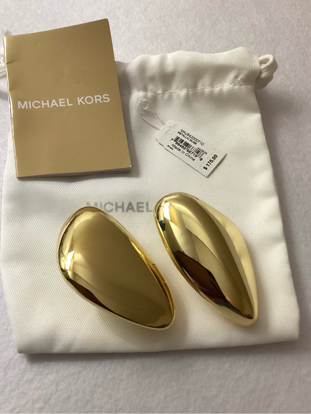 Michael Kors Brass Pebble Statement Earrings